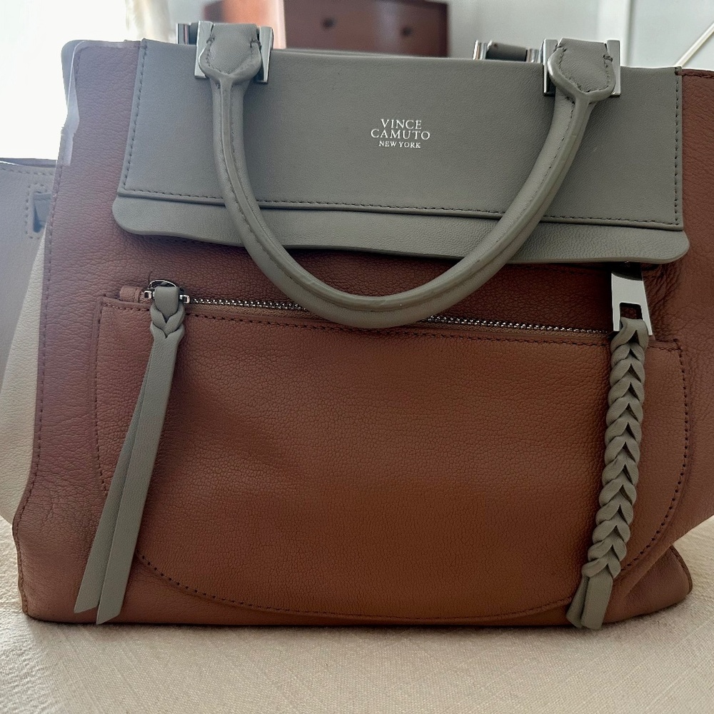 Vince Camuto Pink/Gray/White Ayla Satchel
